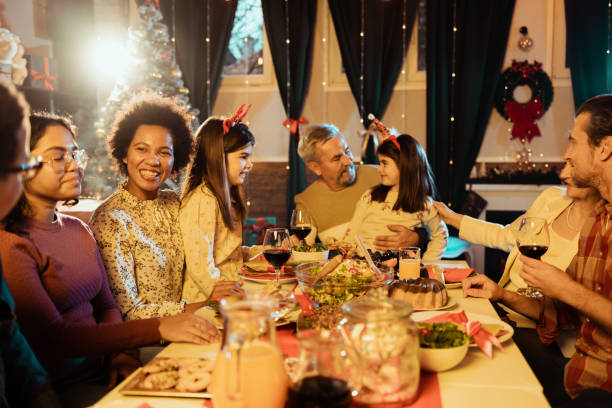 istock Happy family celebrates Christmas 1736101091