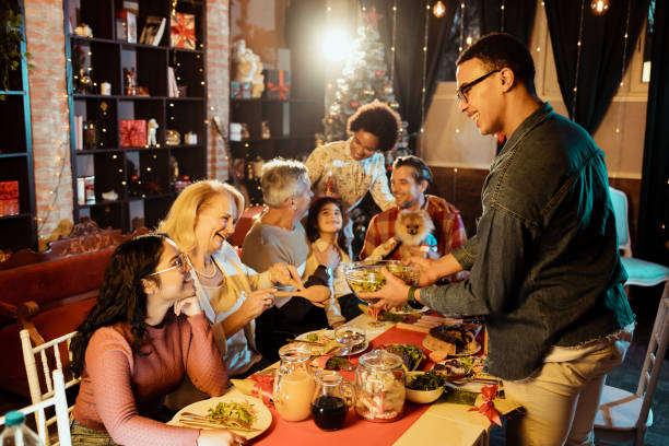istock Happy family celebrates Christmas 1736101098