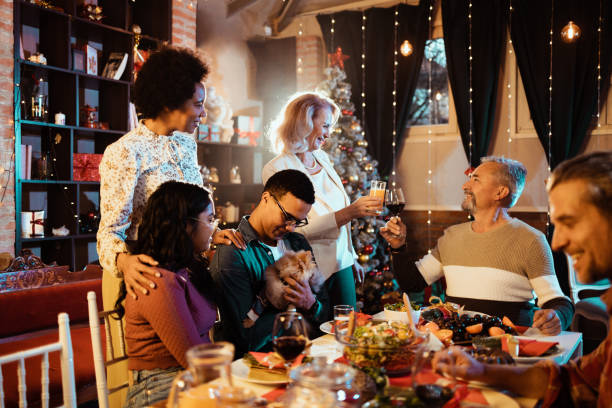 istock Happy family celebrates Christmas 1736101677