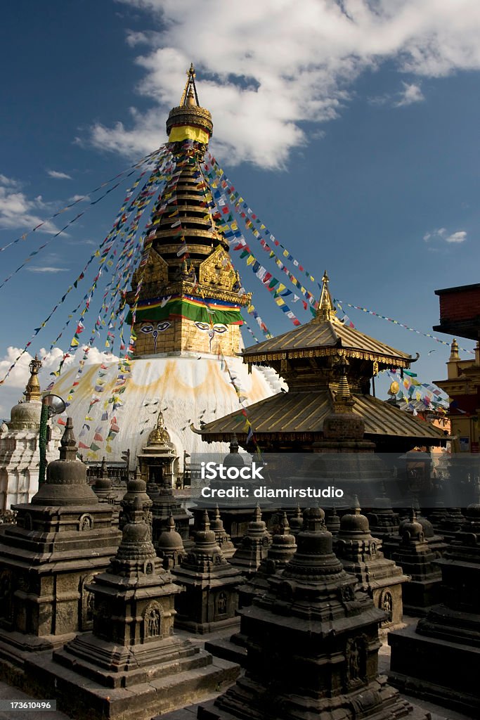 Swayambhunath Stupa ,Kathmandu, Nepal Architecture Stock Photo