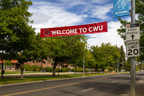 znak powitalny central washington university - cwu zdjęcia i obrazy z banku zdjęć