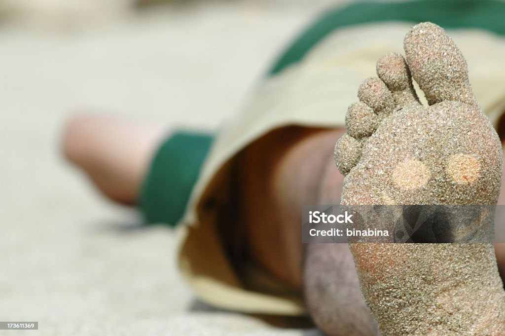 Lächeln Fuß am Strand - Lizenzfrei Dem menschlichen Gesicht ähnliches Smiley-Symbol Stock-Foto