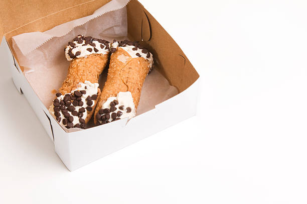 Boxed Cannoli stock photo