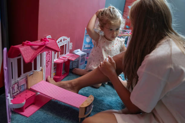 istock Gen Alpha kids. Sisters playing at home. 1736115869