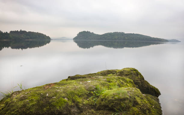 istock Green Islands In Calm Water 173612369