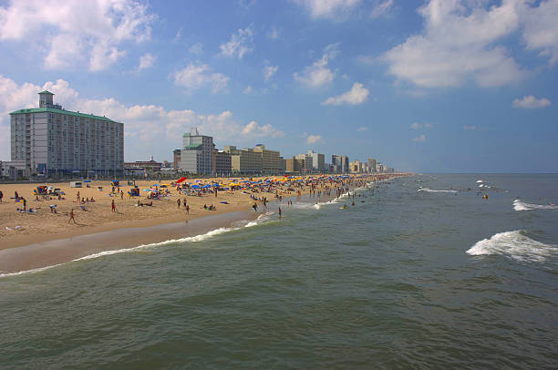 istock Beach, with Hotels and Ocean, Blue Sky 173612903