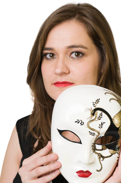 istock Woman Holding Ceramic Mardi Gras Mask 173613580