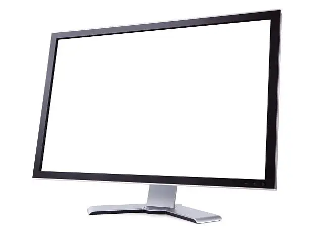 Isolated on white computer LCD screen with white background. 