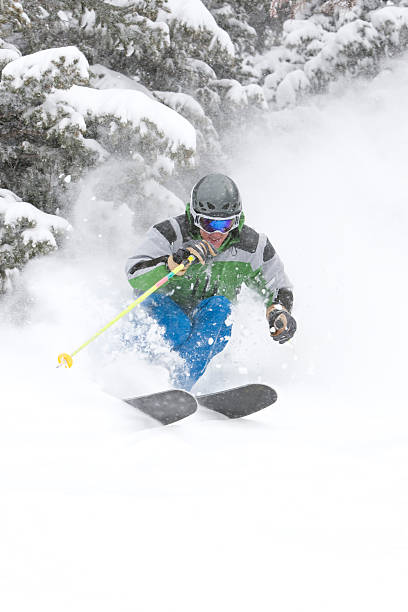 istock Male skier in deep snow 173614073