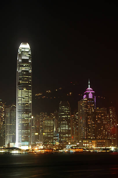 Moderno Edifício à noite Tiro @Hong Kong - fotografia de stock