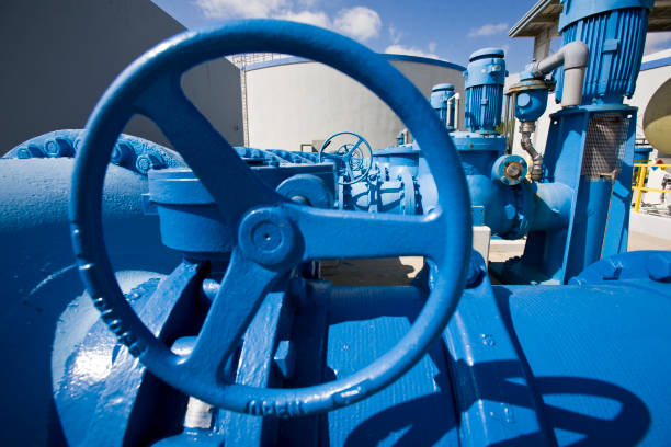 Water pumps used to transfer fresh water from treatment unit to storage tanks.