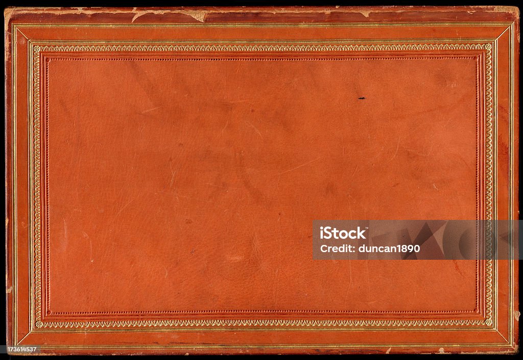 Book Background "High resloution image of an old leather book cover, with gold edges and borders. Lots of detail of the leather, with marks and scratches etc.You can more images like this in my" Book Cover Stock Photo