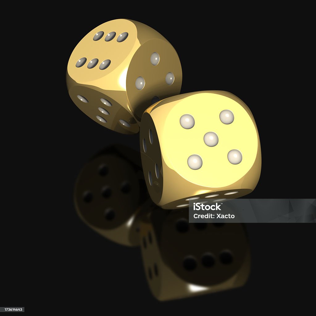 Gold Würfel Render - Lizenzfrei Chance Stock-Foto