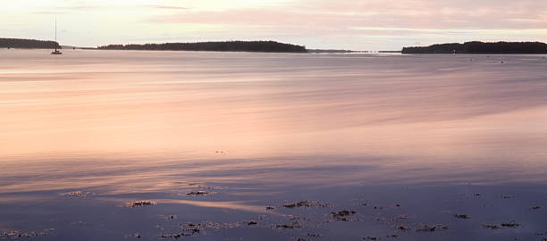 Dawn feu de signalisation sur la baie - Photo