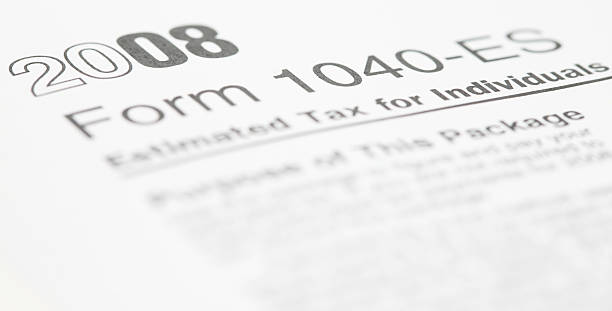 istock Income Tax Form 1040-ES Closeup 173615362