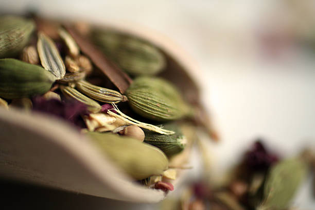 ervas - cardamom spice herb food - fotografias e filmes do acervo