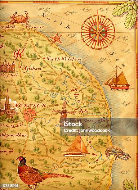 Old Map Stock Illustration - Download Image Now - Norfolk Broads, Map, East Anglia