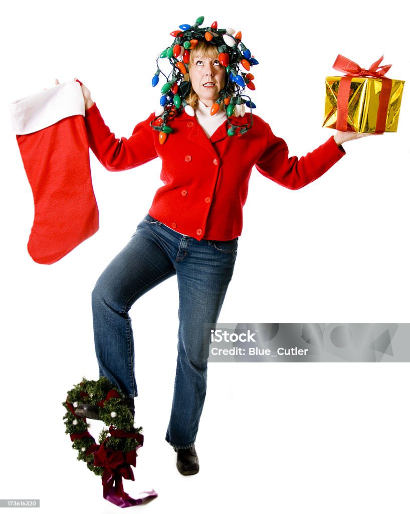 Crazy, éblouis Noël femme Jongler - Photo de Stress libre de droits