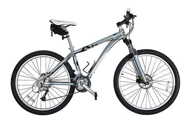 istock A grey mountain bicycle with black tires and white seat  173616437