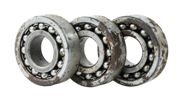istock Bearing on a white background. Old worn bearing covered with rust 1736167776