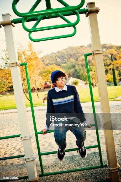 Teenager Sitting At The Playground Stock Photo - Download Image Now - 14-15 Years, Adolescence, Autumn