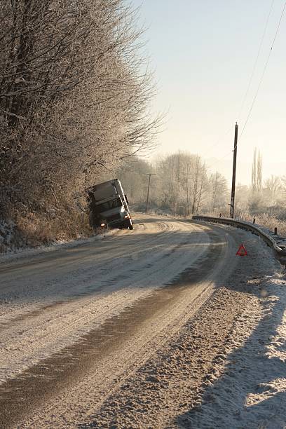 istock Semi In The Snowy Ditch 173616851