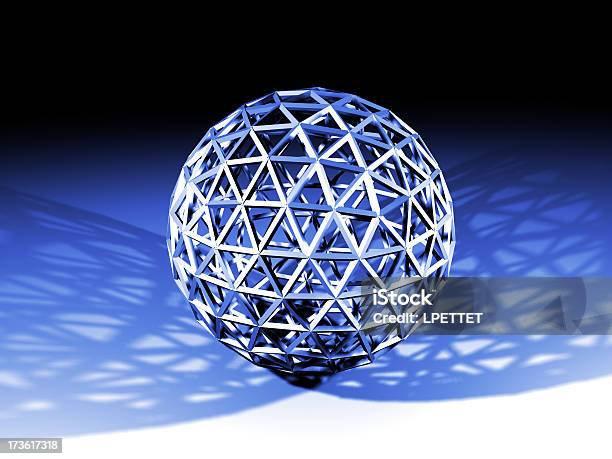 Wire Blauen Ball Stockfoto und mehr Bilder von Kugelform - Kugelform, Drahtrahmenmodell, Gitter