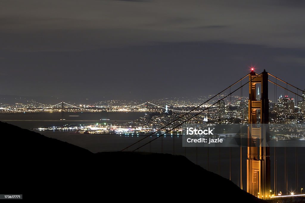 Golden Gate Bridge bei Nacht - Lizenzfrei Architektur Stock-Foto