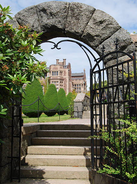 Stone gate entrance to castle Tjolöholm stock photo