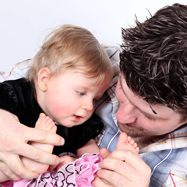 istock Father Holding His Dauther's Feet 173618141