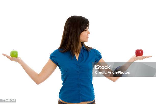 Balance Stock Photo - Download Image Now - Apple - Fruit, Cut Out, Only Women