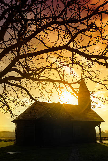 Ranjenog Isusa Chapel, Zagreb, Croatia "Zagreb, Croatia." hope god lighting technique tree stock pictures, royalty-free photos & images