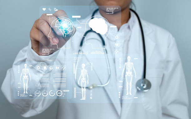 istock Doctor is using electronic pen touching screen for medical diagnostic analysis on modern virtual screen network connection. Medical technology concept. 1736201629