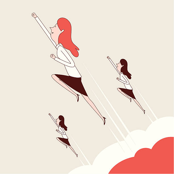 Woman Power vector art illustration