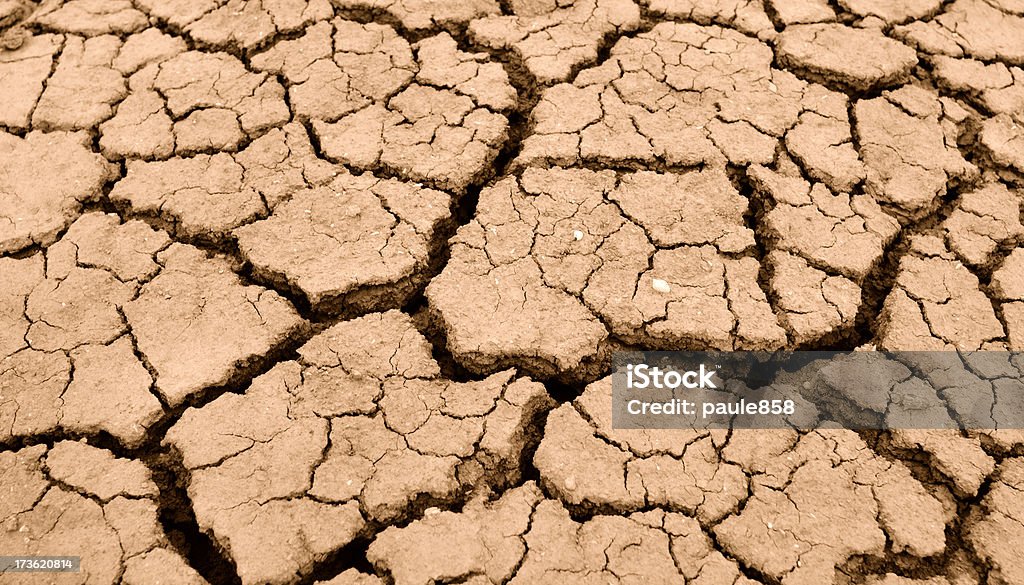 Dry Earth Dried earth in sepia.See my Salton Sea images: Arid Climate Stock Photo