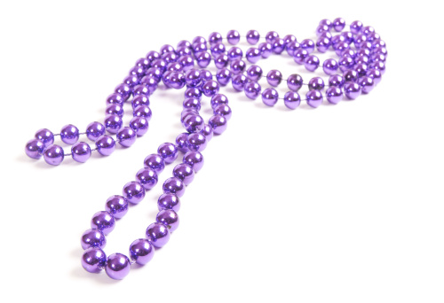 Mardi Gras beads isolated on whiteOther images in this series:
