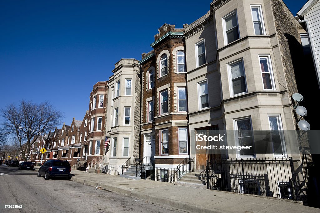 Residential Street in Chicago  Chicago - Illinois Stock Photo
