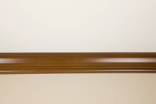 istock Walnut Finish Crown Moulding, Architecture, Construction, Materials, Decorative Carpentry 173622800