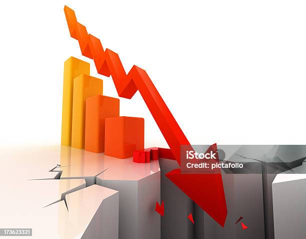 Business Collapse Stock Photo - Download Image Now - Falling, Moving Down, Arrow Symbol