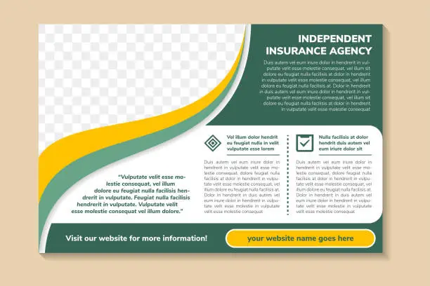 Vector illustration of abstract social media post banner design template in horizontal layout with headline is independent insurance agency.