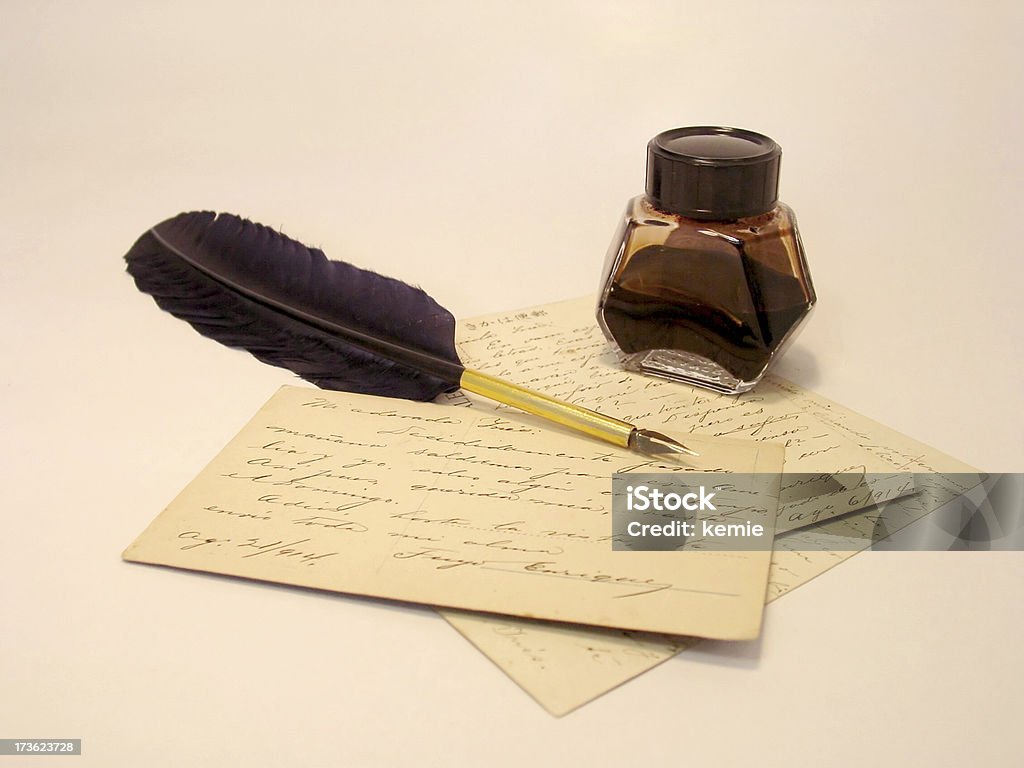 Carta e penna - Foto stock royalty-free di Antico - Vecchio stile