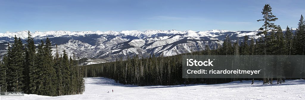 Beaver Creek Colorado Mountain Ski Slope Panoramic Beautiful ski slope and mountain panoramic view at the top of Beaver Creek Ski Resort in the Colorado Rocky Mountains Beaver Creek - Colorado Stock Photo