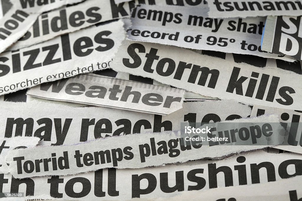 Clima de titulares - Foto de stock de Titular de periódico libre de derechos