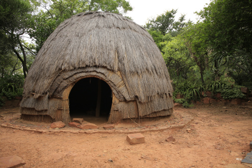 A traditional hut of the Zulu tribe, from Kwazulu-Natal, South Africa.