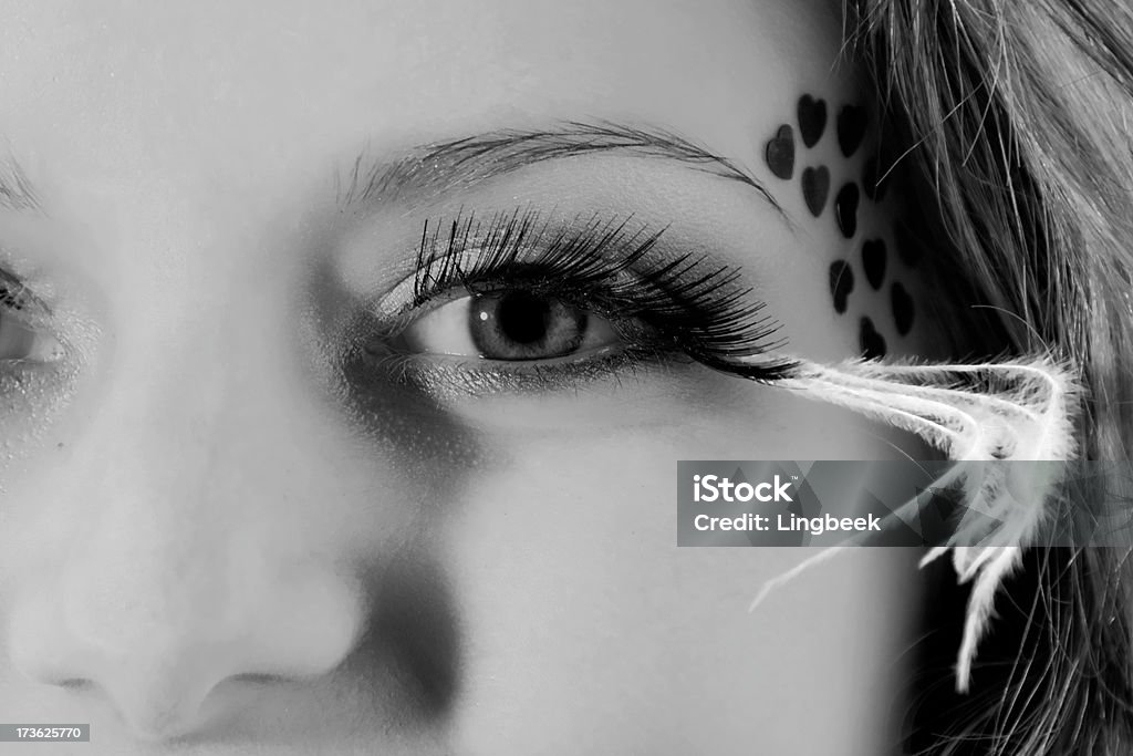Eyes of a young woman. Portrait of a 20 year old dutch young woman. Artificial eye-lash extensions. 20-24 Years Stock Photo