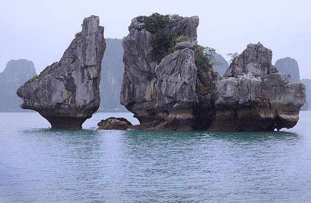 istock Front view of halong bay on a clear day 173626399