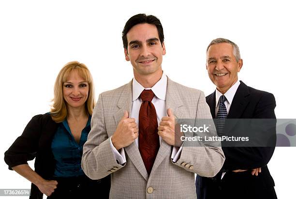 Gruppe Von Drei Business Personen Weißem Hintergrund Stockfoto und mehr Bilder von 60-69 Jahre