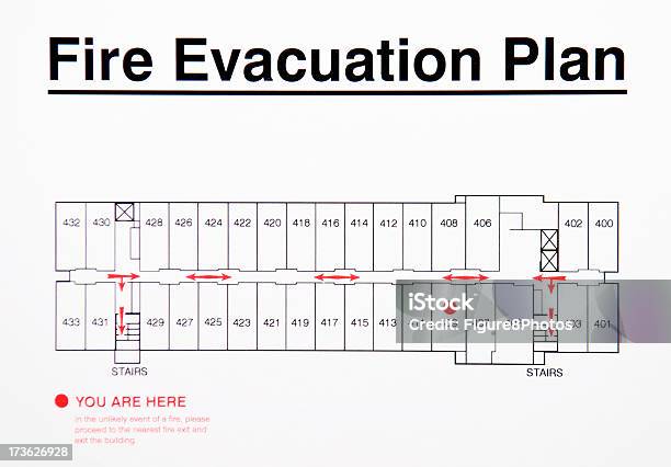 Salida De Incendios Foto de stock y más banco de imágenes de Plano - Documento - Plano - Documento, Señal de escalera de incendios, Primer plano