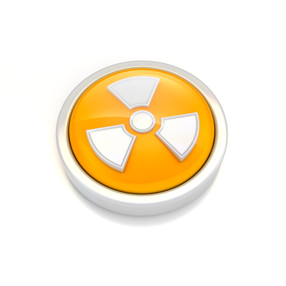 Digitally created radioactive warning sign.