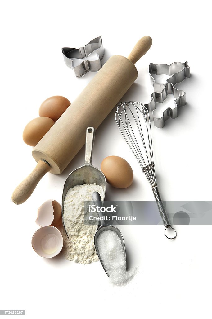 Baking Ingredients: Flour, Eggs and Sugar More Photos like this here... Bakery Stock Photo